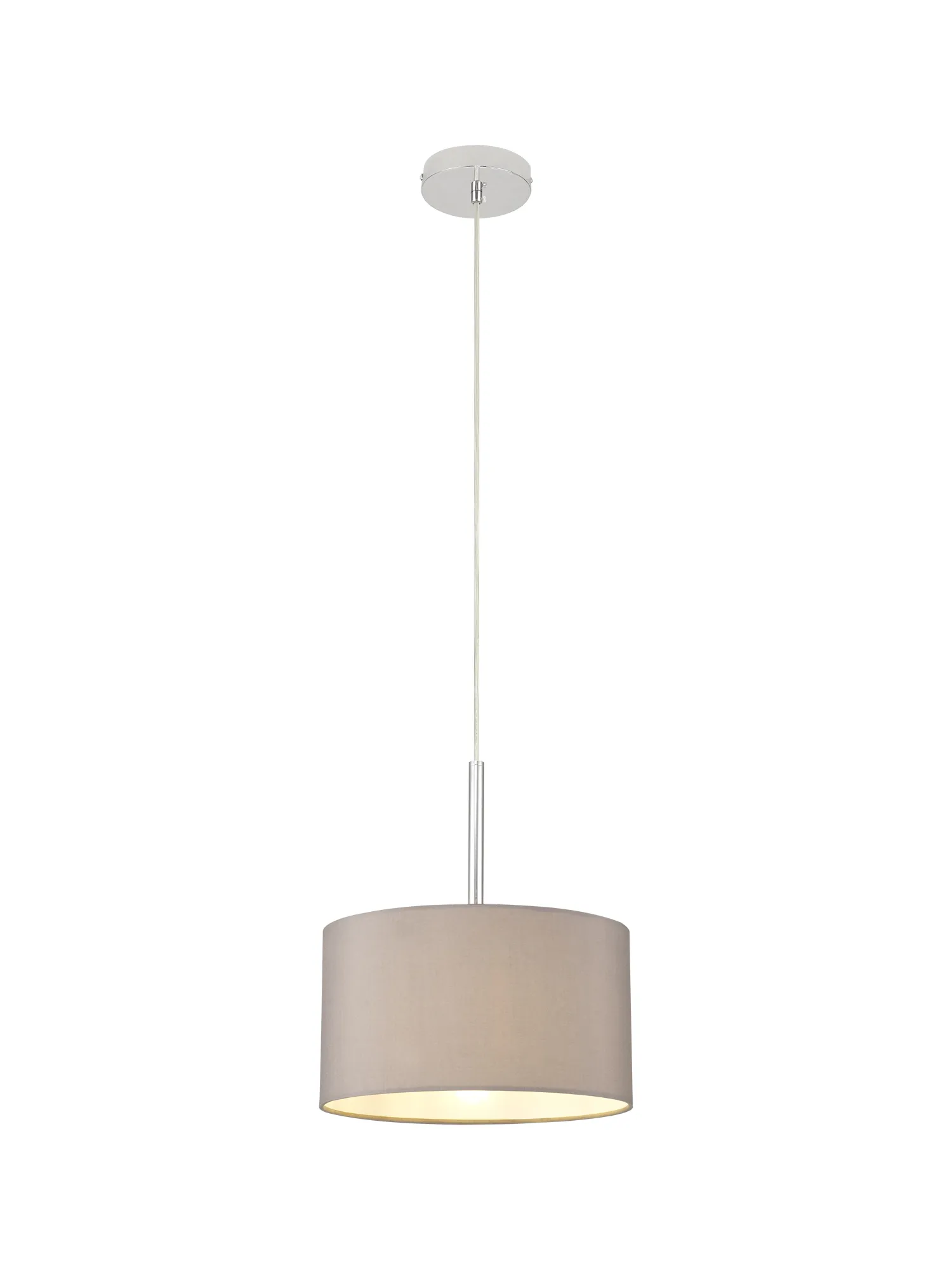 Baymont 30cm Pendant 1 Light Polished Chrome, Grey DK0126  Deco Baymont CH GR